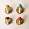 1 Pcs Creative Wooden Mushroom Clothes And Caps Hook Bathroom Clothes Hanger Self Adhesive Wall Hanger Organize Storage Hook