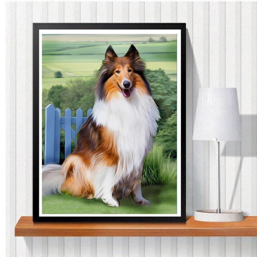 5D DIY Diamond Embroidery Dog Needlework Full Square Round Drill Diamond Painting Animal Handicraft Home Decor