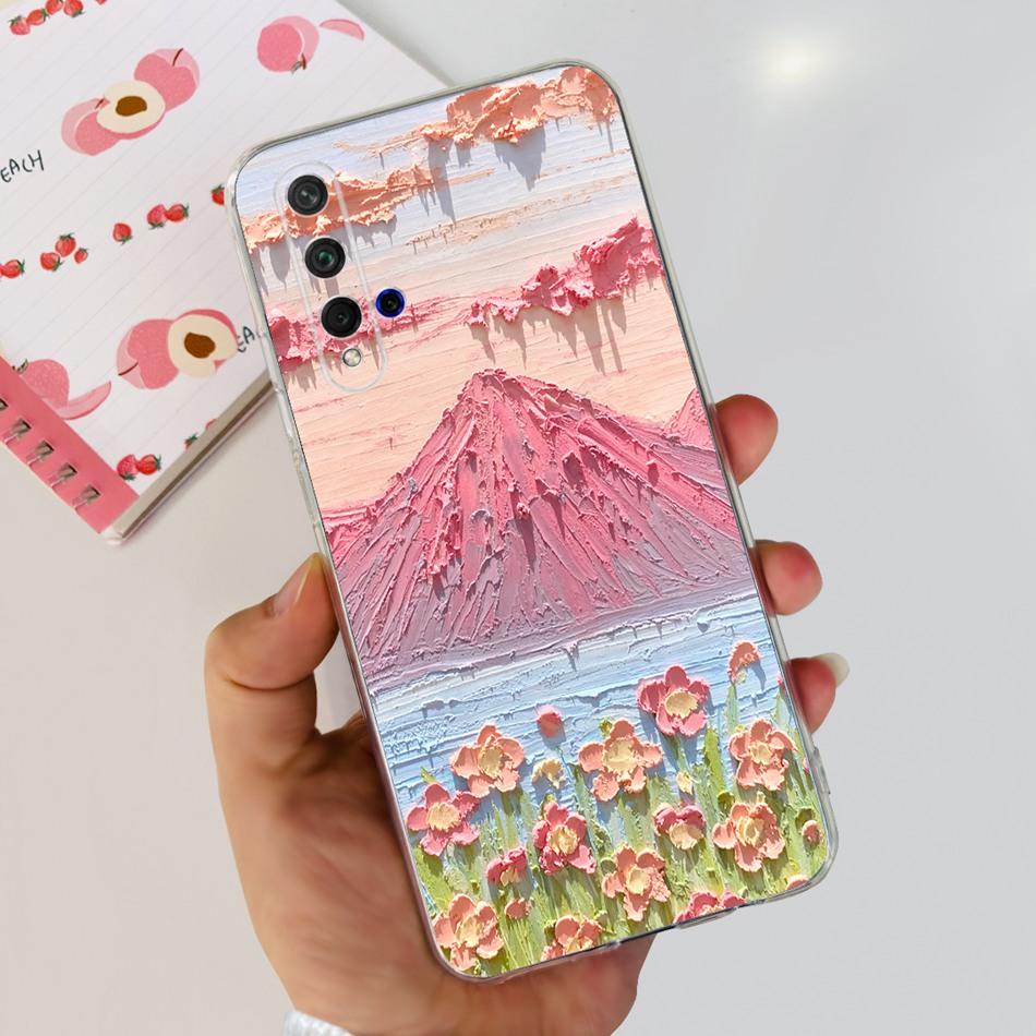 For Huawei Nova 5T Phone Case Nova5T YAL-L21 YAL-L61 YAL-L71 Elegant Printing Soft Silicone Clear TPU Slim Cases