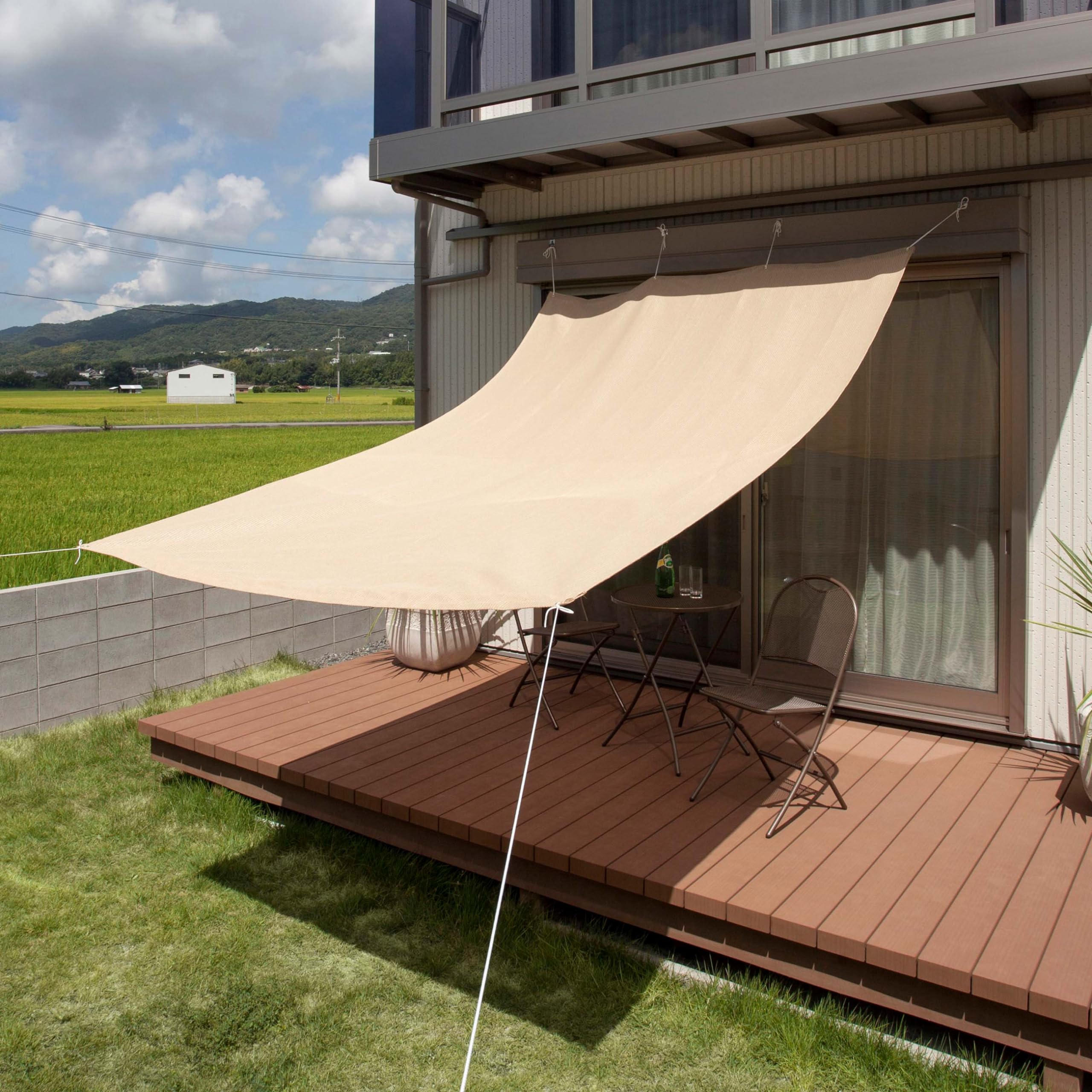 

Takasho Cool Shade, Beige, 2 x 3m, Polyethylene CSP, Shape Memory Foam, [2-Year Warranty], Sunshade Awning, CSP-W30BE2