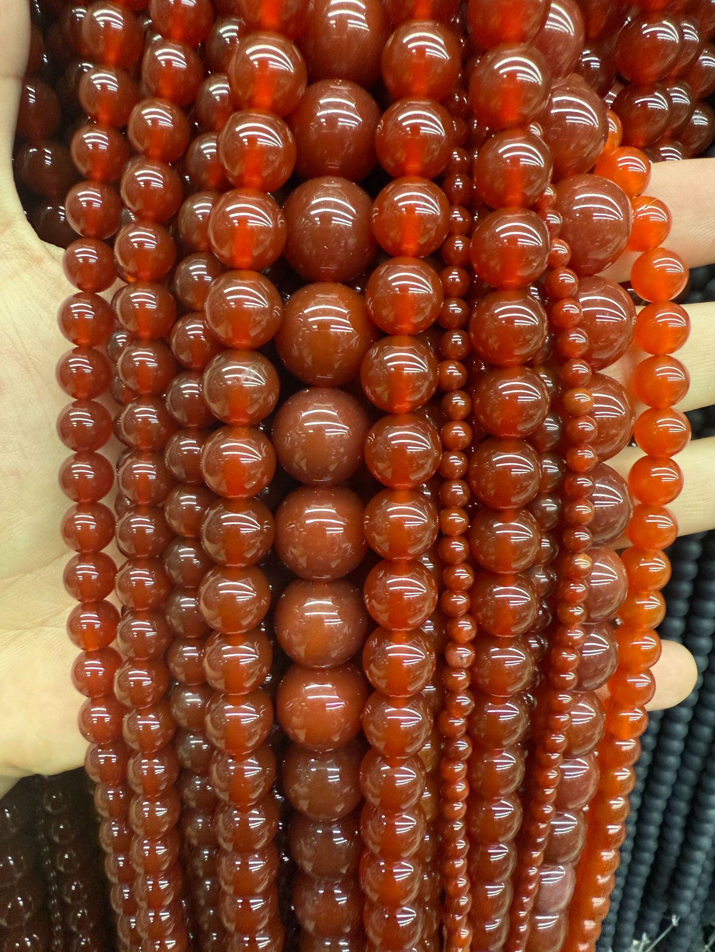 Natural Red Agate Round Beads for DIY Jewelry Making & Accessories 4mm, approx. 45 beads per strand