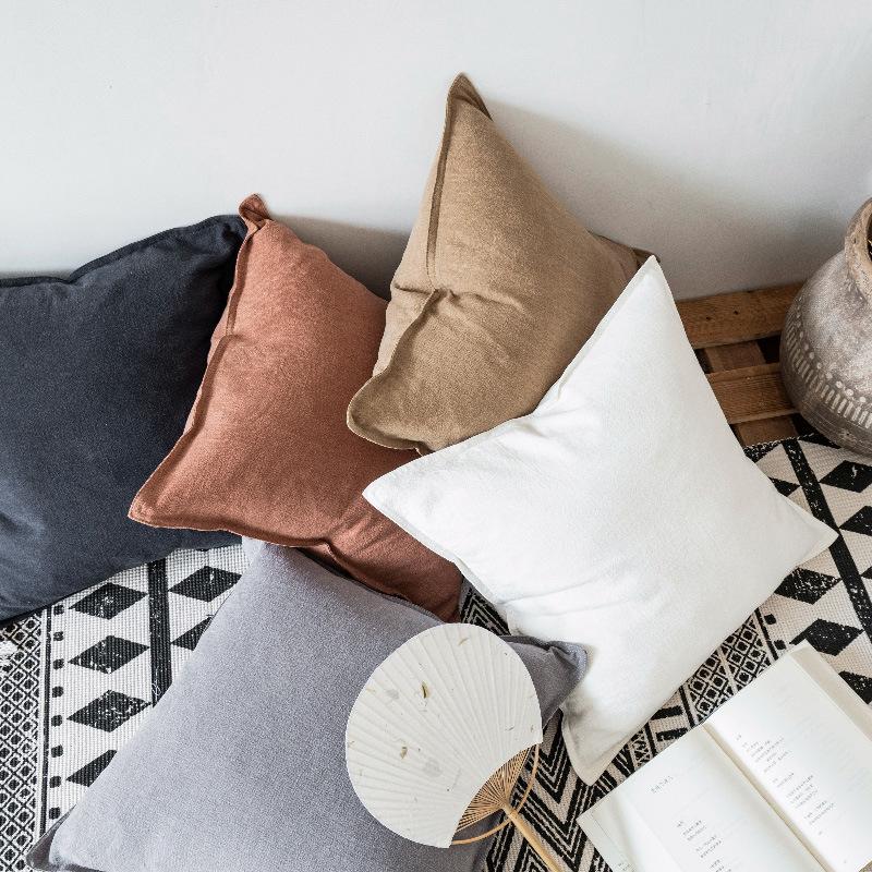 Verdickter Baumwoll-Leinen-Sofakissenbezug Dekoration Kissenbezug für Wurfkissen Taillenkissenbezug Kissen für Sofabett Stuhl Couch Dekor