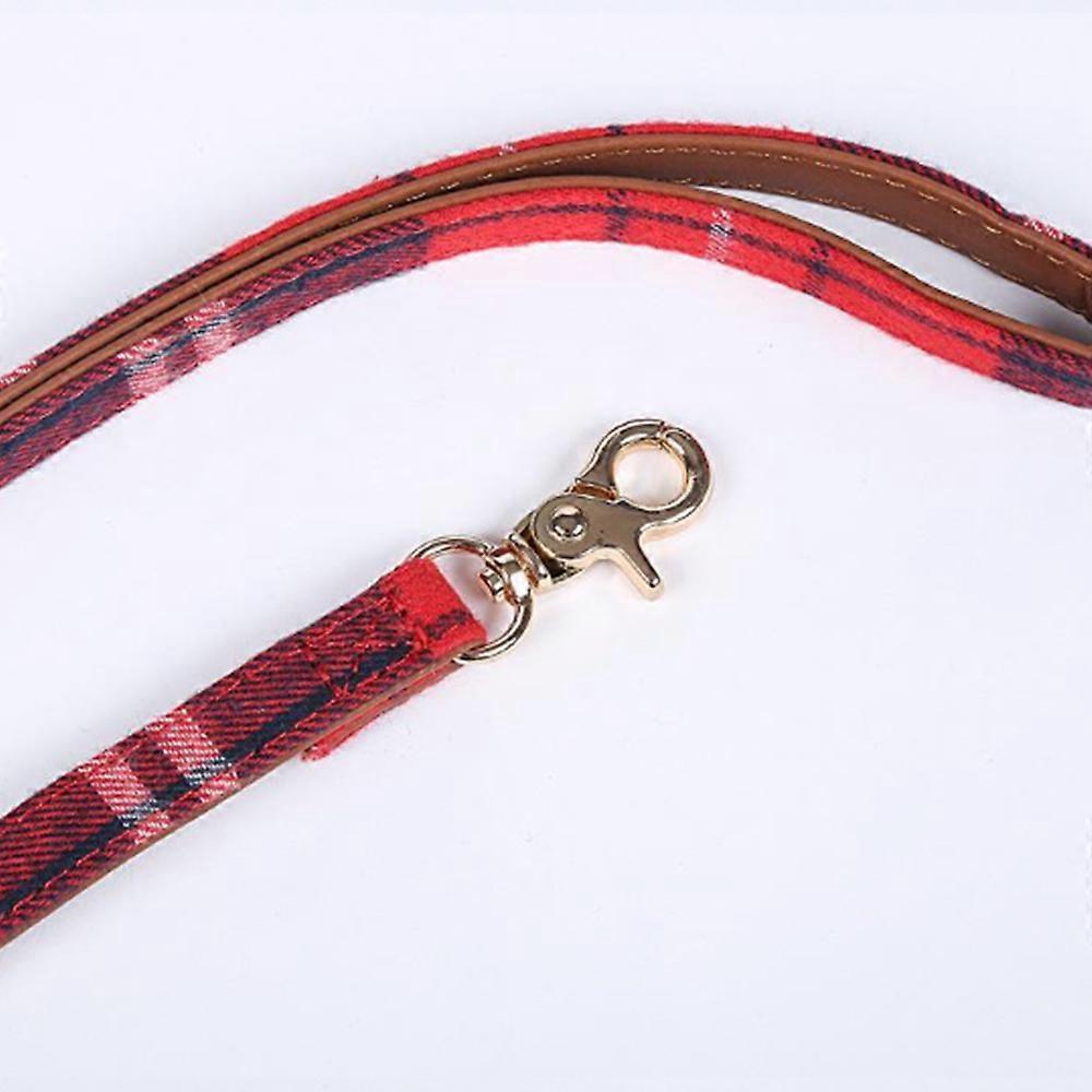 3 Piece Bowtie Dog Collar And Leash Set, Adjustable Plaid Dog Bowtie Collar Set