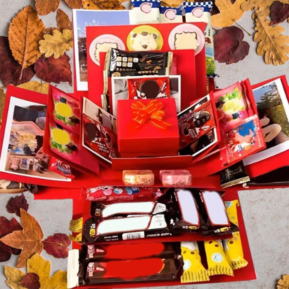 1 Set Exploding Gift Box 5 Layer 55cm Christmas Money Box Paper Holiday For Holding Snacks Sweets Cash Birthday Wedding Party