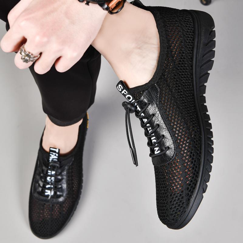 Brand Men Casual Summer Shoes 2024 Lightweight Casual Leather Shoes Men Comfortable for Men Driving Shoes Hollow Out Male Shoes