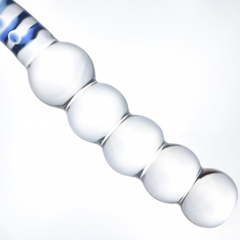 New SM Transparent Glass Bead Anal Plug, Male Prostate Massager, Clitoral Stimulation Vibrator for Women,18+Adult Sex Toys