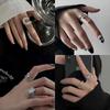 Personalized Pink Alloy Women's Ring - High-End, Light Luxury, Textured, Irregular Opening, Trendy Jewelry.