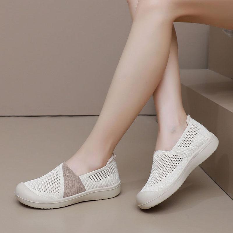 Fashion Comemore Spring Autumn Women Flats 2025 Comfortable Breathable Mesh Vulcanized Shoes Woman Round Toe Lightweight Casual Loafers