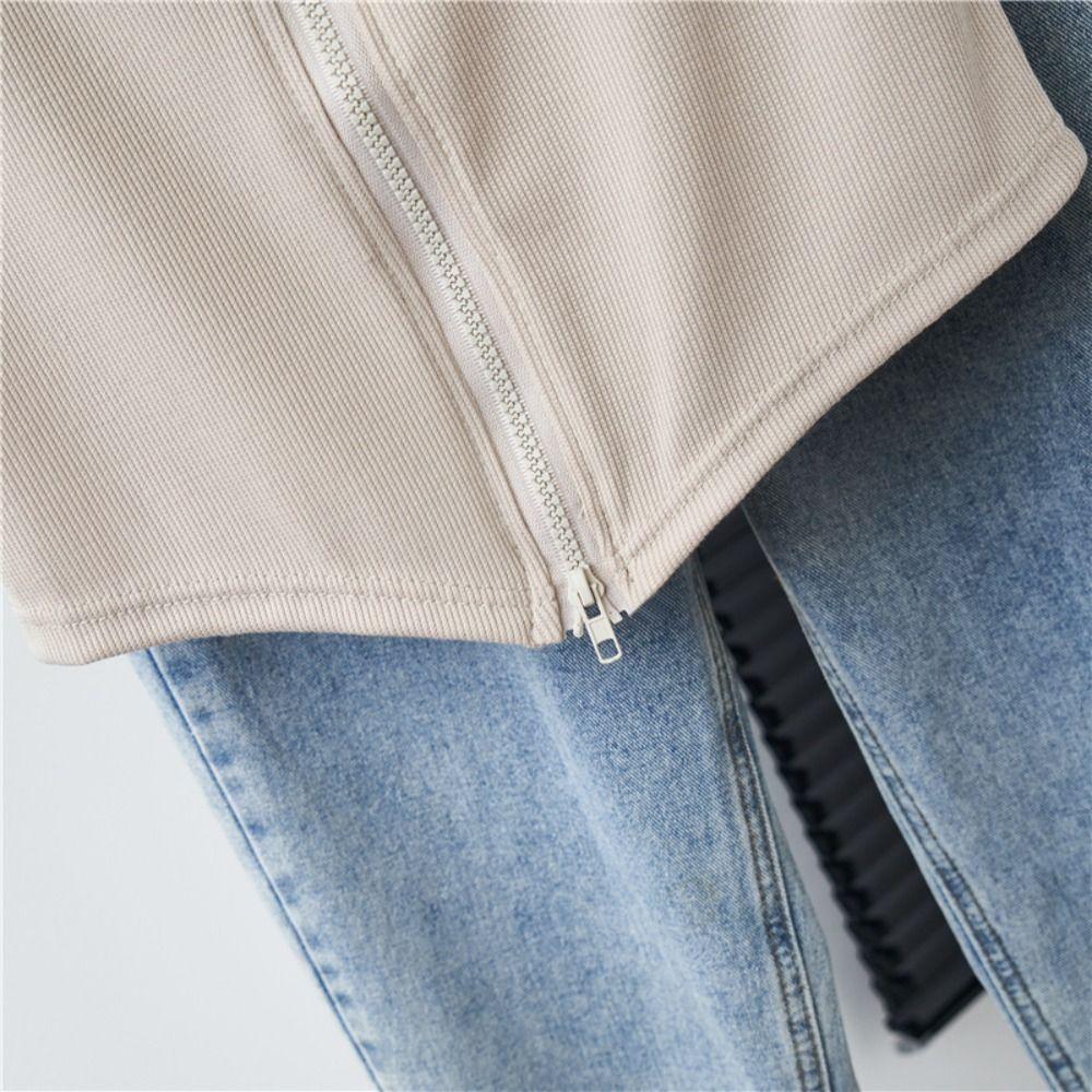 Square Neck Double Zipper T-shirt Loose Crop Tees for Women Sweet Short Sleeved T Shirts Summer