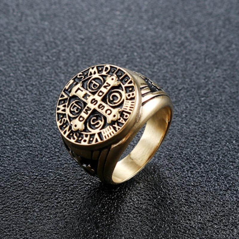 

Meier Domineering cross ring creative stylishretro ring punk hip-hop men s hand jewelry