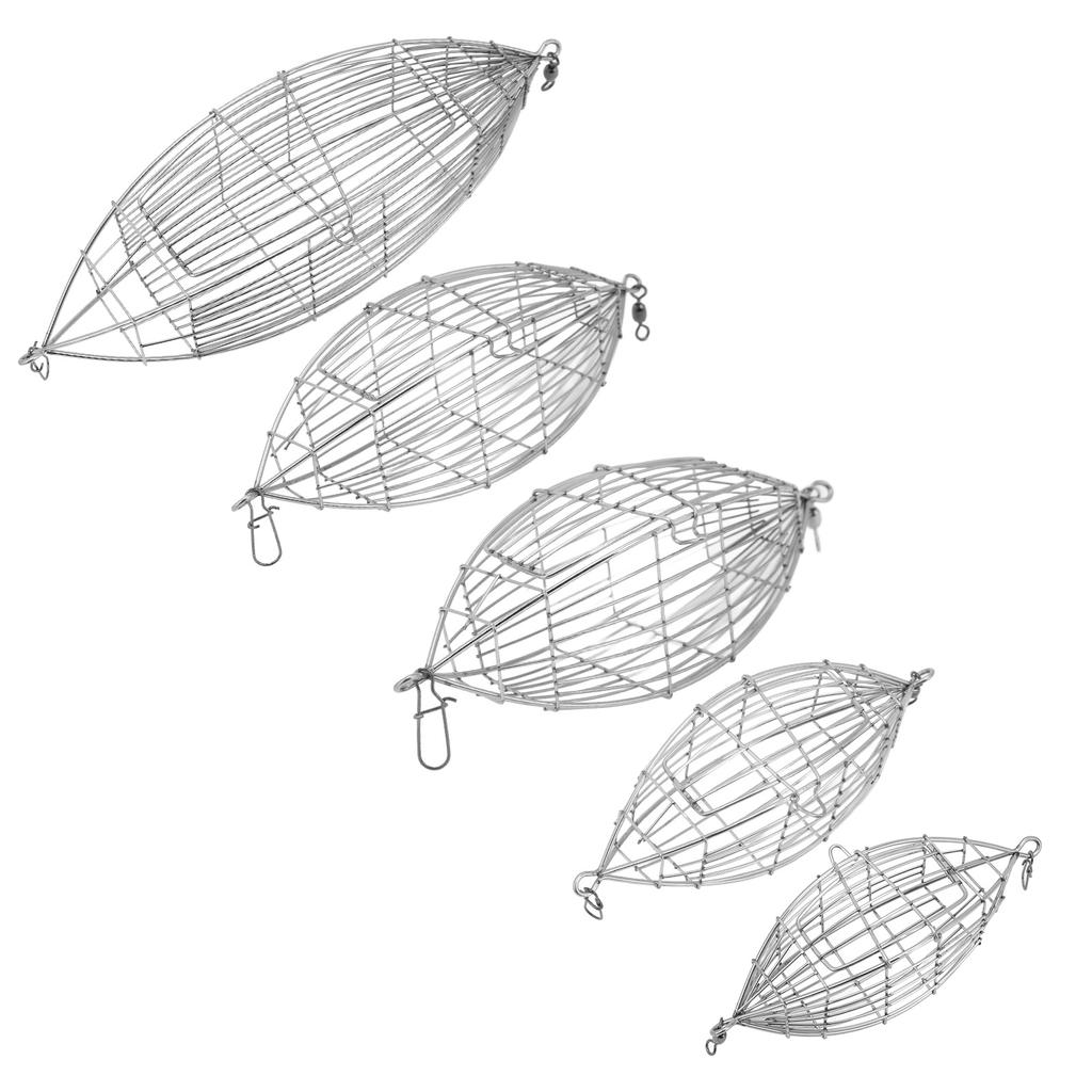 Fishing Bait Cage Stainless Steel Lure Cage Carp Fishing Trap Basket Feeder Holder for Shrimp Crab F