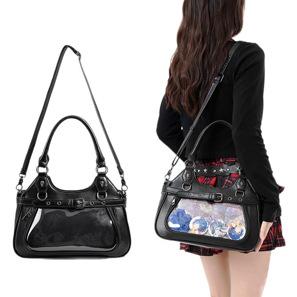 Gothic Diablo Pain Charter Motorcycle Chain Element Shoulder Crossbody Handbag Skull Design Niche