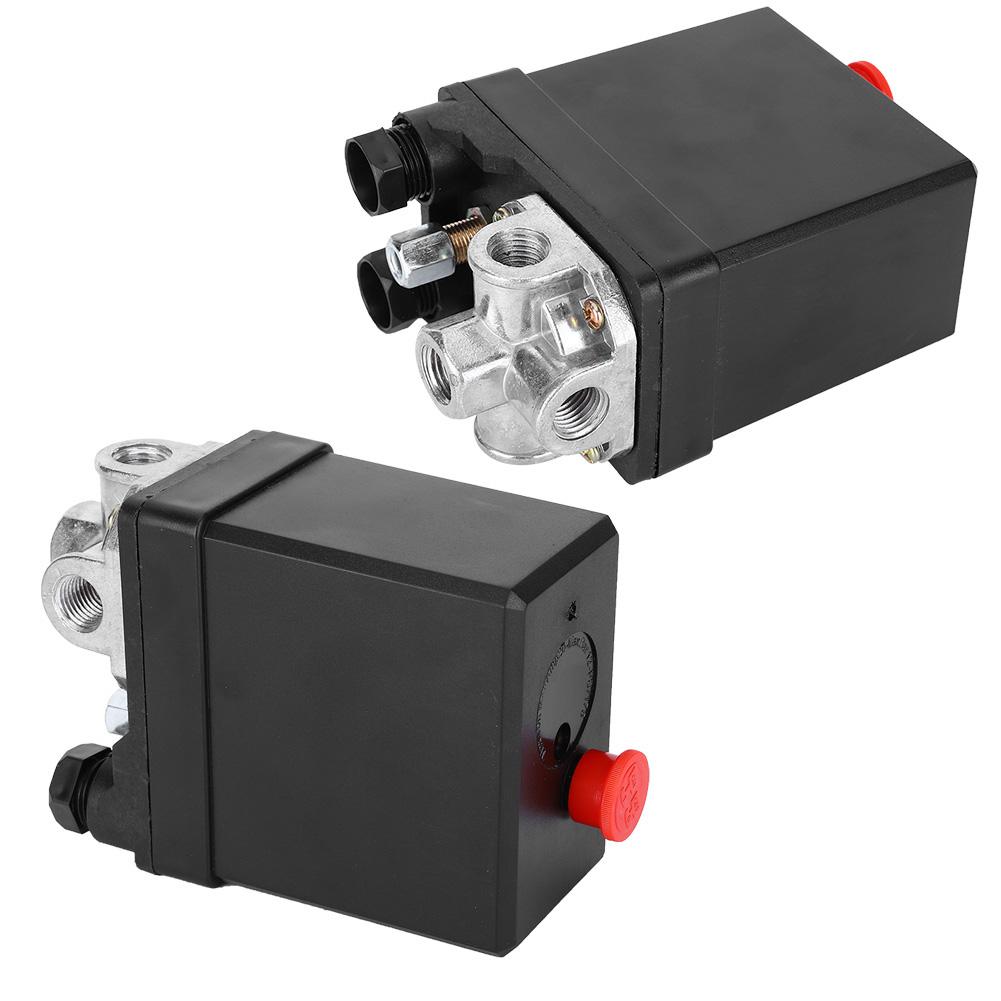 Presostat Automat Comutator Presiune Aer Negru Vertical Trifazat 4 Căi 380V 8KG Filet G14in