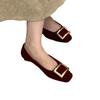 2025 Frühling und Herbst neue Metall quadratische Schnalle heller Mund einzelne Schuhe Damen dicker Absatz eckige Zehenpartie Mary Jane Schuhe Pendlerschuhe Modeschuhe
