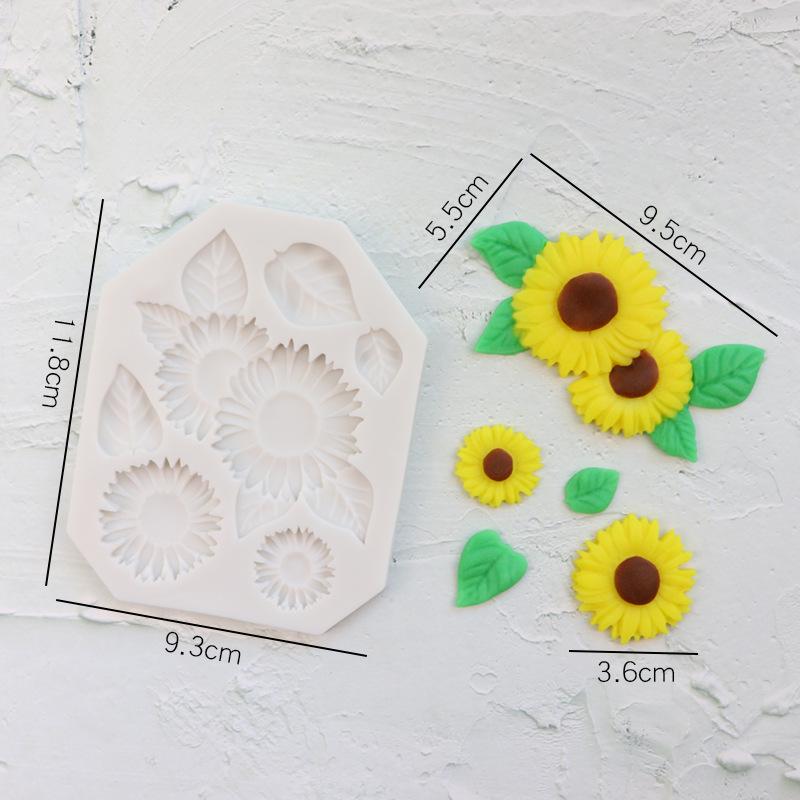 Silikon Fondantform zum Kuchendekorieren - Rosen, Gänseblümchen, Chrysanthemen