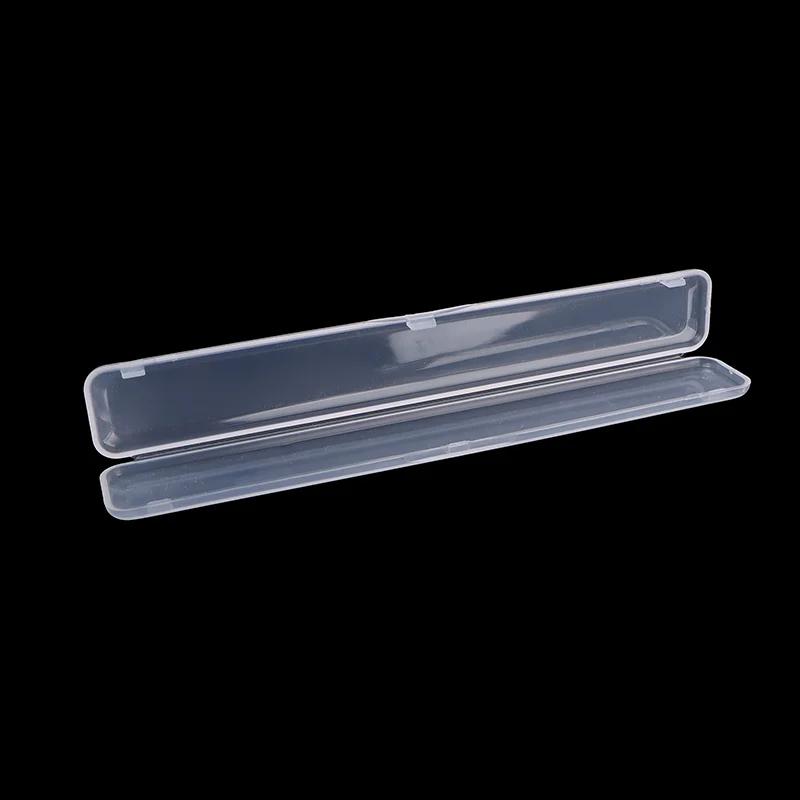 1pcs Simple Transparent Disposable Nail File Organiser Storage Box Plastic Cotton Swab Organizer Storage Box Jewelry Accessory