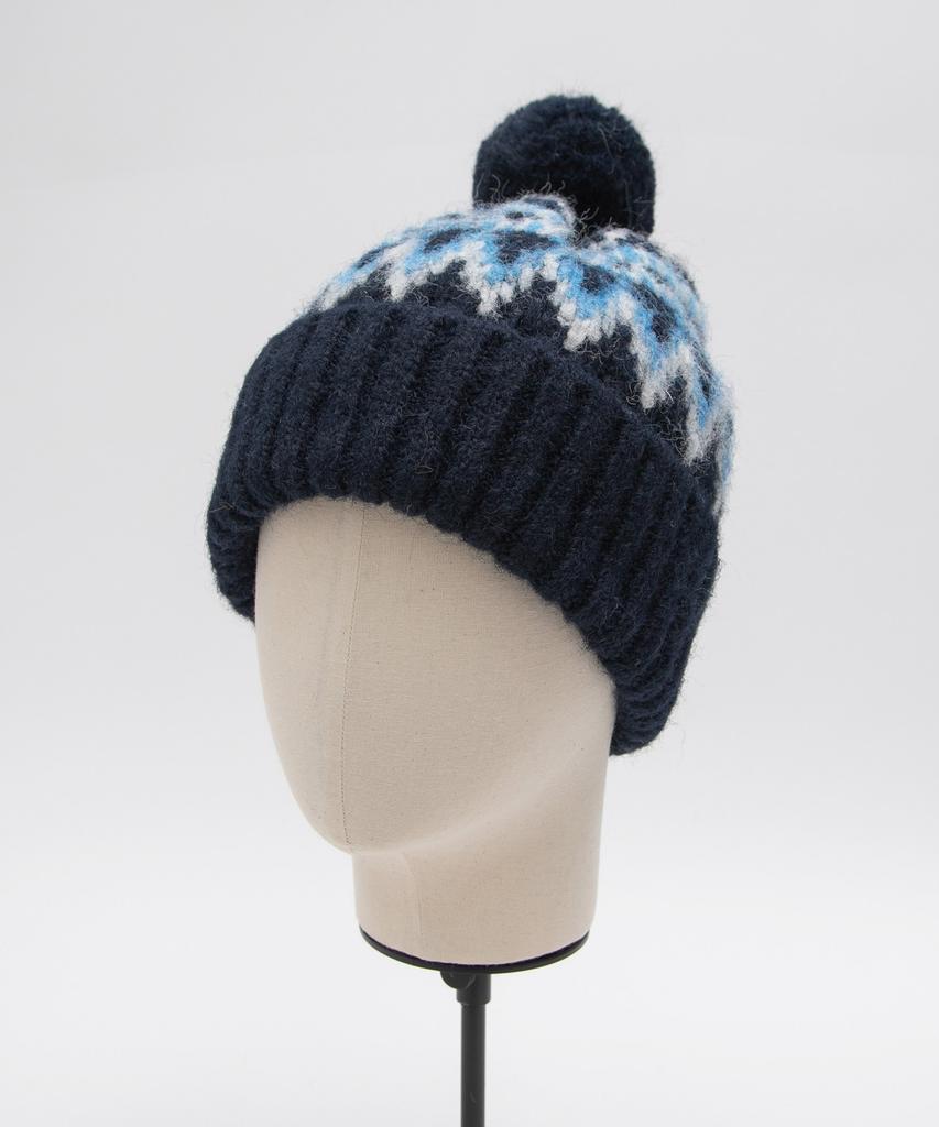ROLAROLA Pompom Knit Beanie Navy