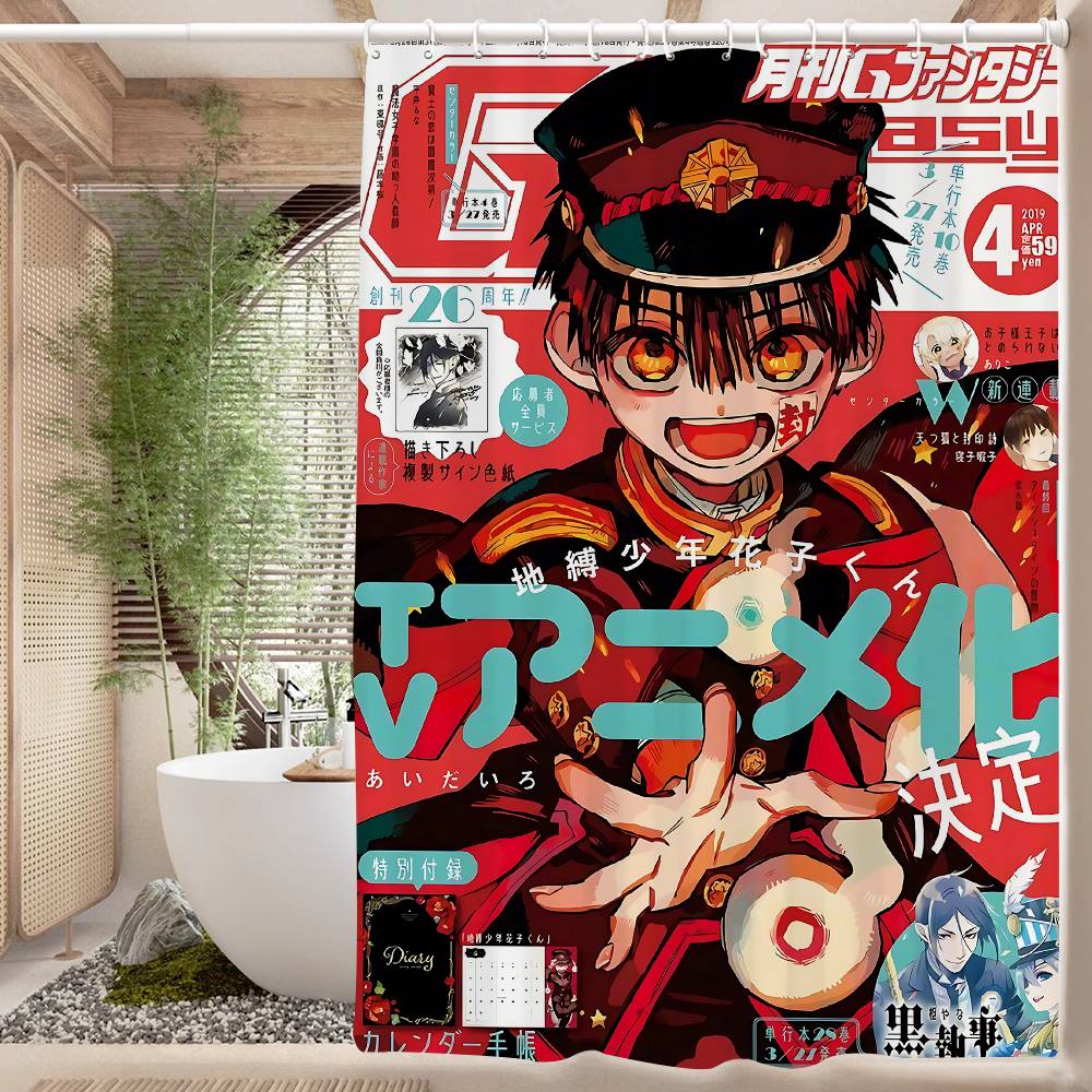 Anime Toilet B-Bound H-Hanako Kun Shower Curtain - Water-Repellent And Leak-Resistant, Mold And Mildew Resistant For