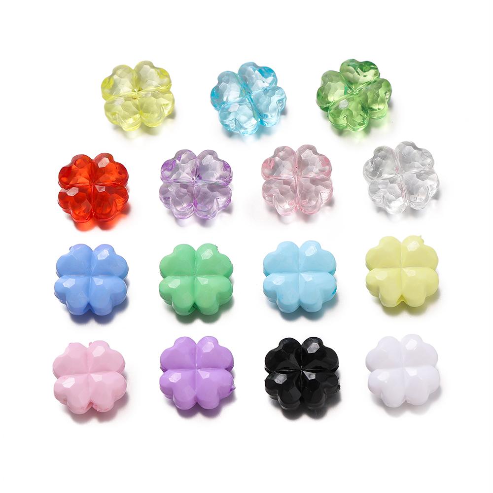 20pcs/Lots Acrylic Colored Bead DIY Bracelets Necklaces Flower Shape Spacer Loose Beads for Jewelry Making DIY Earring Supplies