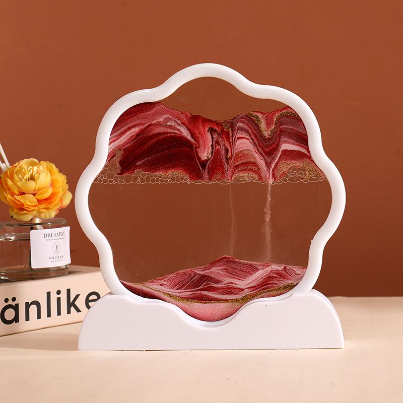 Sandscape Moving Sand Art Picture Quicksand 3D Liquid Hourglass Deep Sea Flowing Sand Painting Frame Office Home Decor Gifts