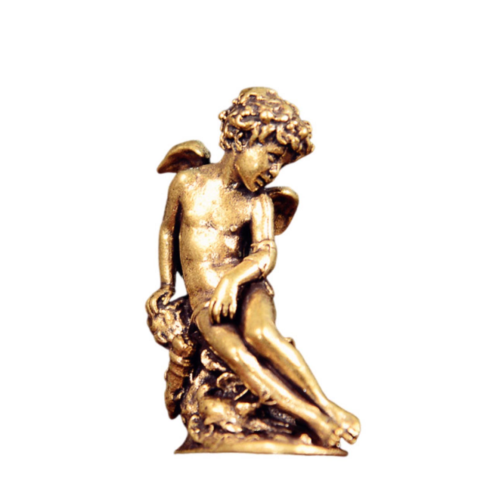 Antique- Figurine Vintage Desktop Ornament Brass Craftwork One Size жёлтый