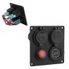 Multifunction 1 Gang Switch Panel with Dual QC3.0 USB Port Voltmeter Cigarette Lighter Holder 12V 24V for Buses Ships