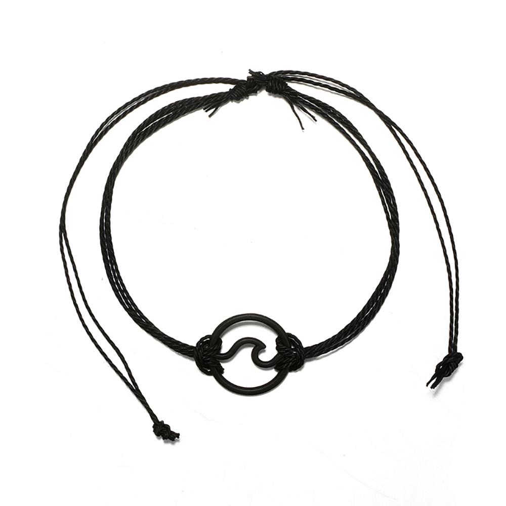 Bohemian Wax Line  Bracelet Alloy Handmade Hemp Rope Bracelet Set