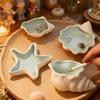 Ocean Wind Multifunctional Ceramic Storage Tray Shell Shaped Ashtray Living Room Porch Office Decoration