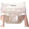 Women's Lace Sexy Seamless Mid-Waist Breathable Silk Antibacterial Gusset Pure Desire Triangle Shorts 3-Pack Mixed Colors