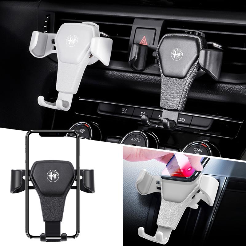 Gravity Car Air Vent Clip Mount Mobile Cell Stand Smartphone GPS Support For Alfa Romeo 147 159 156 Giulietta Giulia Mito Spider Esz566