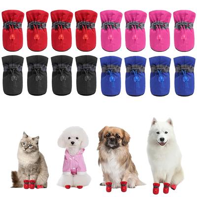 Fournitures pour animaux de compagnie Chien Semelle souple Chaud Bottes de pluie Bottes Chien Couvre-pattes Imperméables Chaussures pour animaux de compagnie