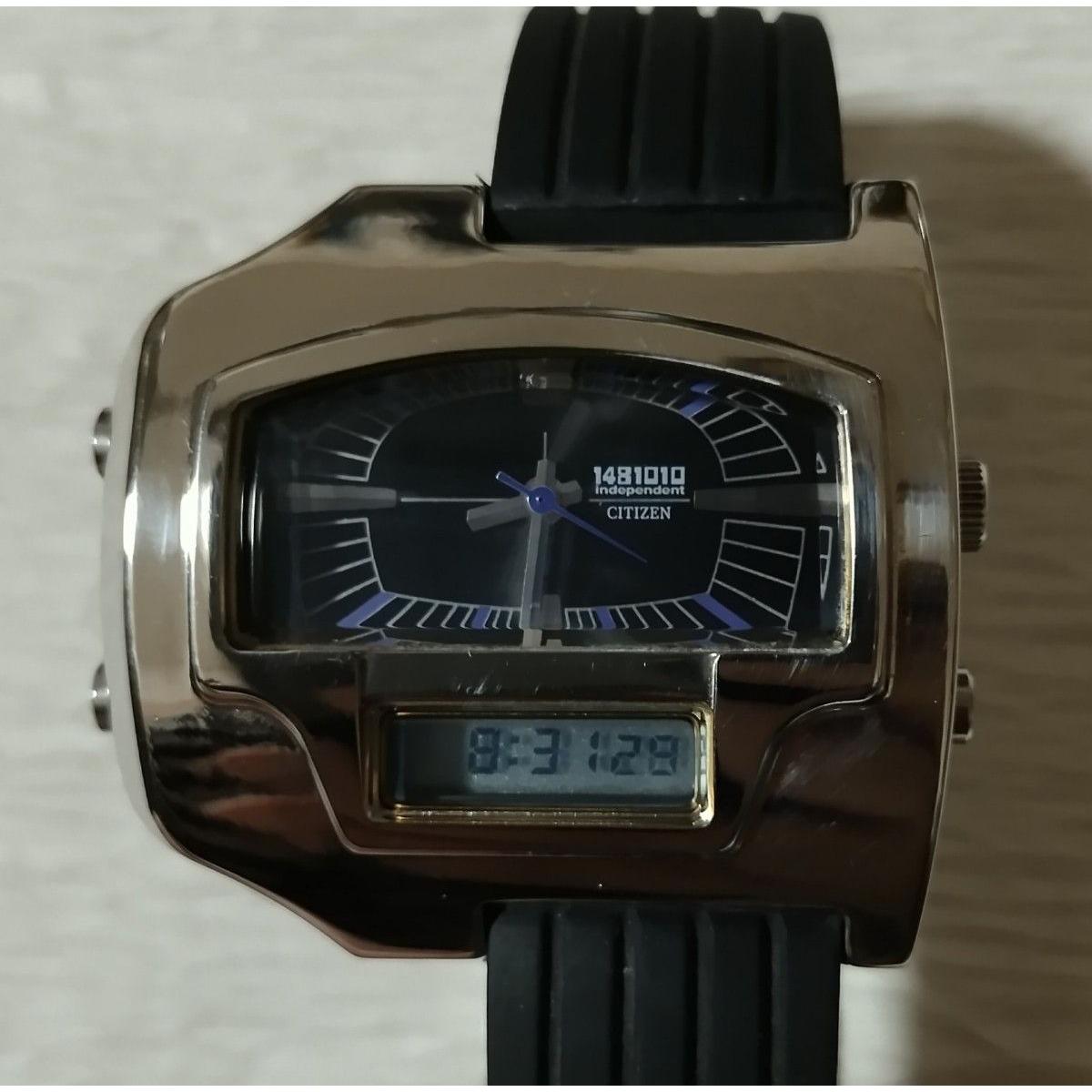 [Rare operation item] Heisei retro CITIZEN independent Ana-Digi quartz wristwatch