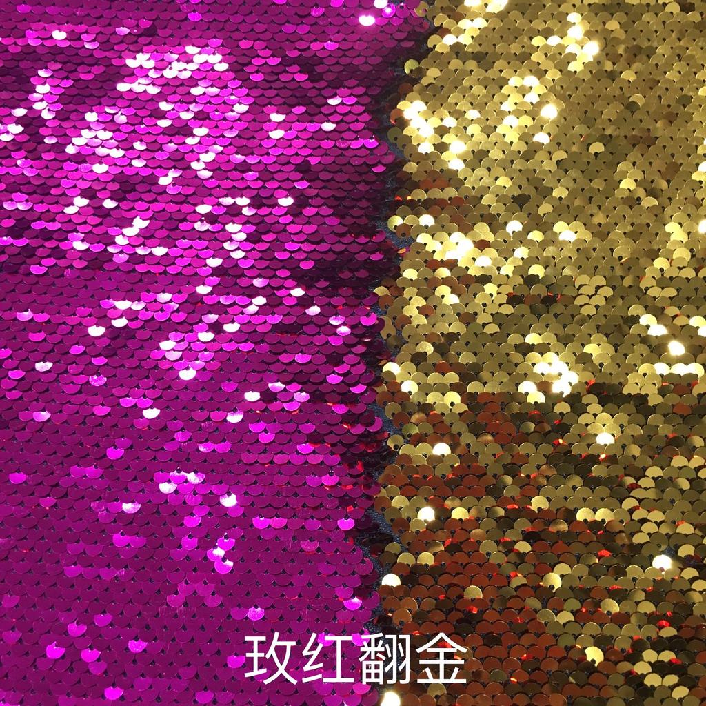 5mm Double-sided Flip-on Sequin Fabric for DIY Clothing, Bags ,background Wall Decoration of The Home