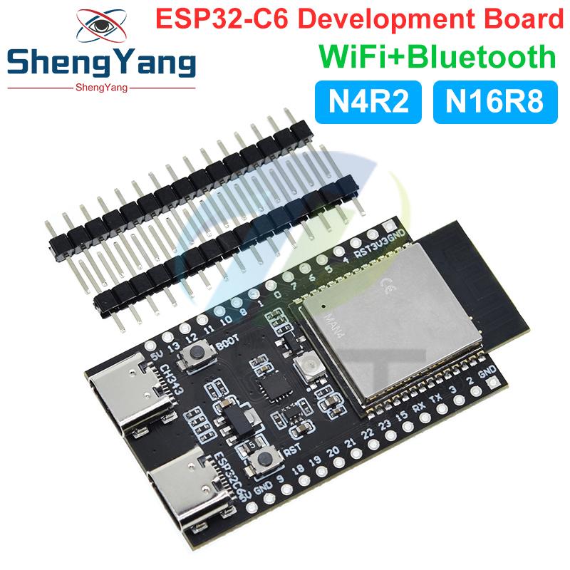 ESP32 / ESP32-C6 WiFi+Bluetooth Internet Of Things Dual Type-C Development Board Core Board ESP32-C6-DevKit C N16R8 For Arduino