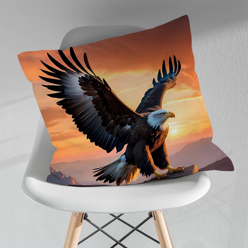 Soaring Eagle Pillowcase for Sofa Room Office Decor Printing  Merchandise AllMatch Cushion Cover 30x30cm