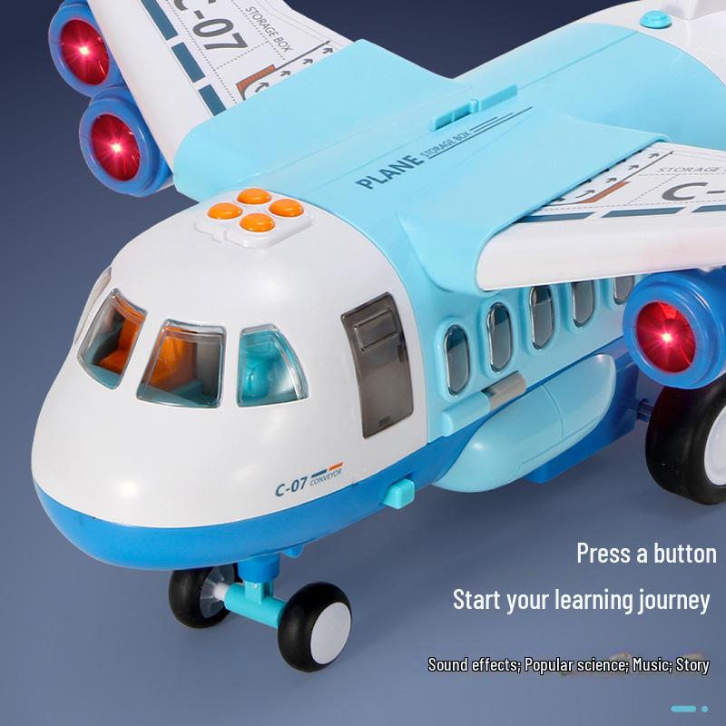 Educational Toy Plane with Lights, Music & Storage for Toddlers
