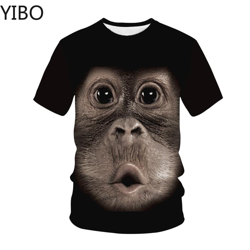 2020 Men's T-Shirts 3D Printed Animal Monkey Tshirt Short Sleeve Funny Design Casual Tops Tees Male Casual Streetwear