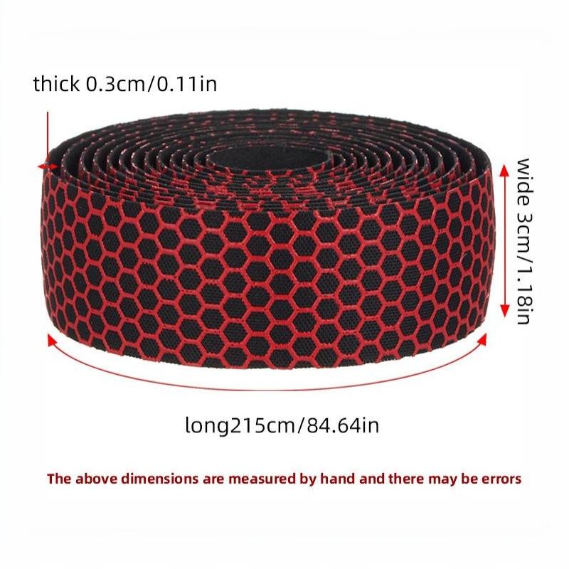 2 Rolls Bike Handlebar Tape Honeycomb Texture Non Slip Breathable Shock Absorbing For Road Mountain Cycling Rides