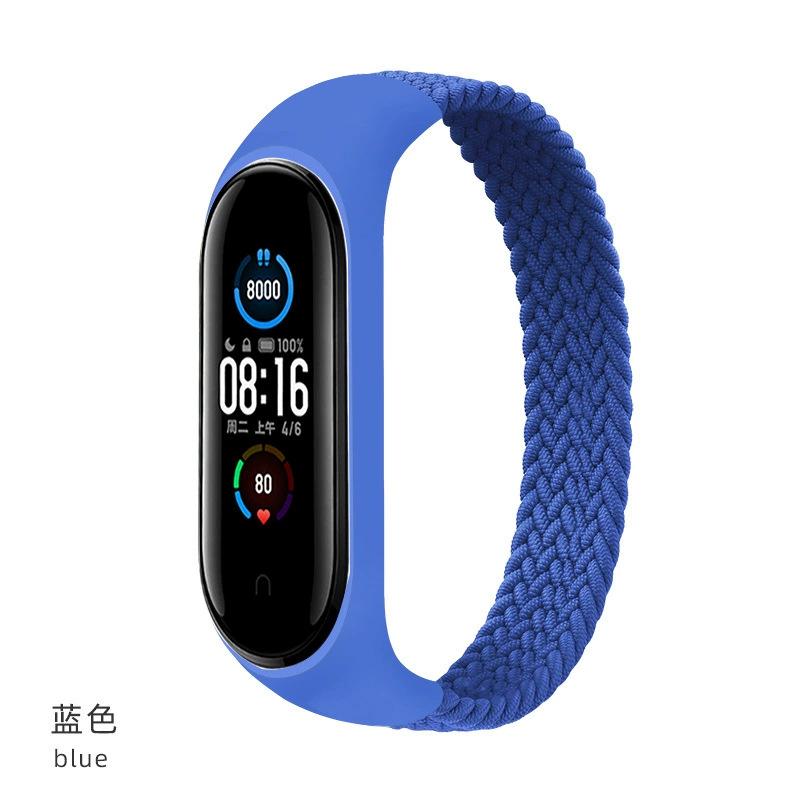 

Браслет для Xiaomi Mi band 6 7 Ремешок Нейлоновый плетеный solo loop pulseira браслет Miband5 Ремешок на запястье ремешок Mi band 5 4 3 6 correa For Mi band 4&M (160mm-170mm)