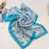 Breathable Silk Scarf Floral Print Long Wraps Portable Beach Shawl  for Women