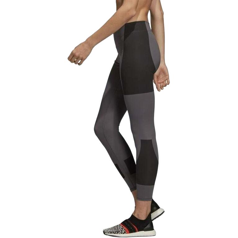 Adidas Color Block Elastic Waist Breathable Quick Dry Tight Sports Long Pants Unisex Bottoms Black Gray DW9575