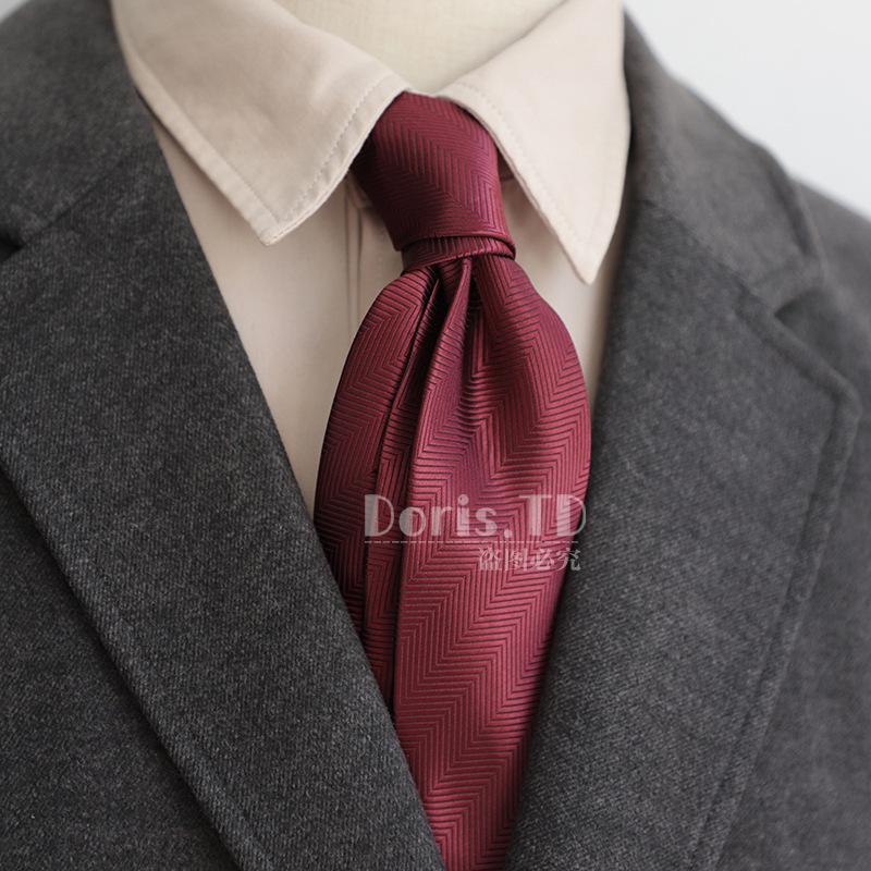 Retro 8Cm Light Luxury Casual Dress Navy Green Brown Pattern Men'S Suit And Tie