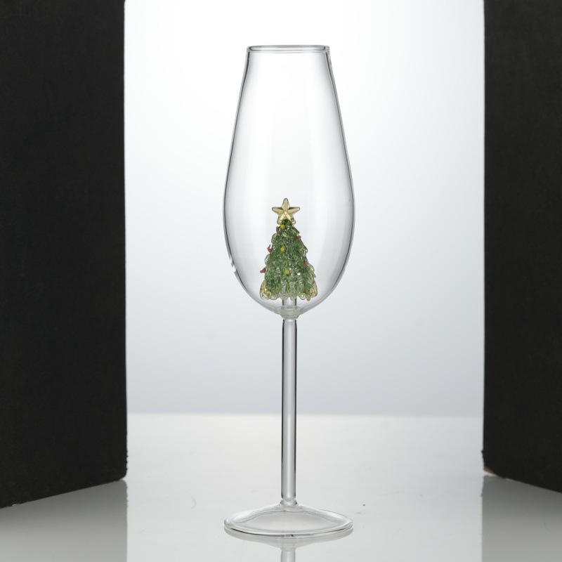 

New three-dimensional Christmas tree high-legged champagne glass sparkling liqueur glass