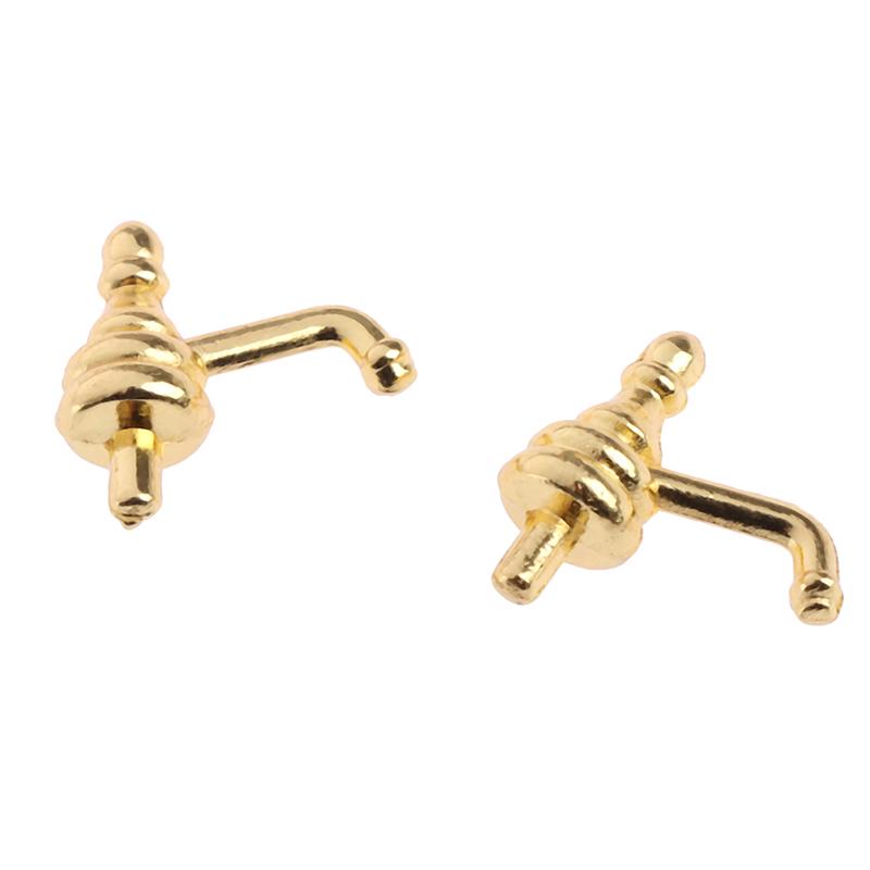 2 Stück 1:12 Puppenhaus Mini Legierung Wasserhahn Simulation Wasserhahn Modell Spielzeug