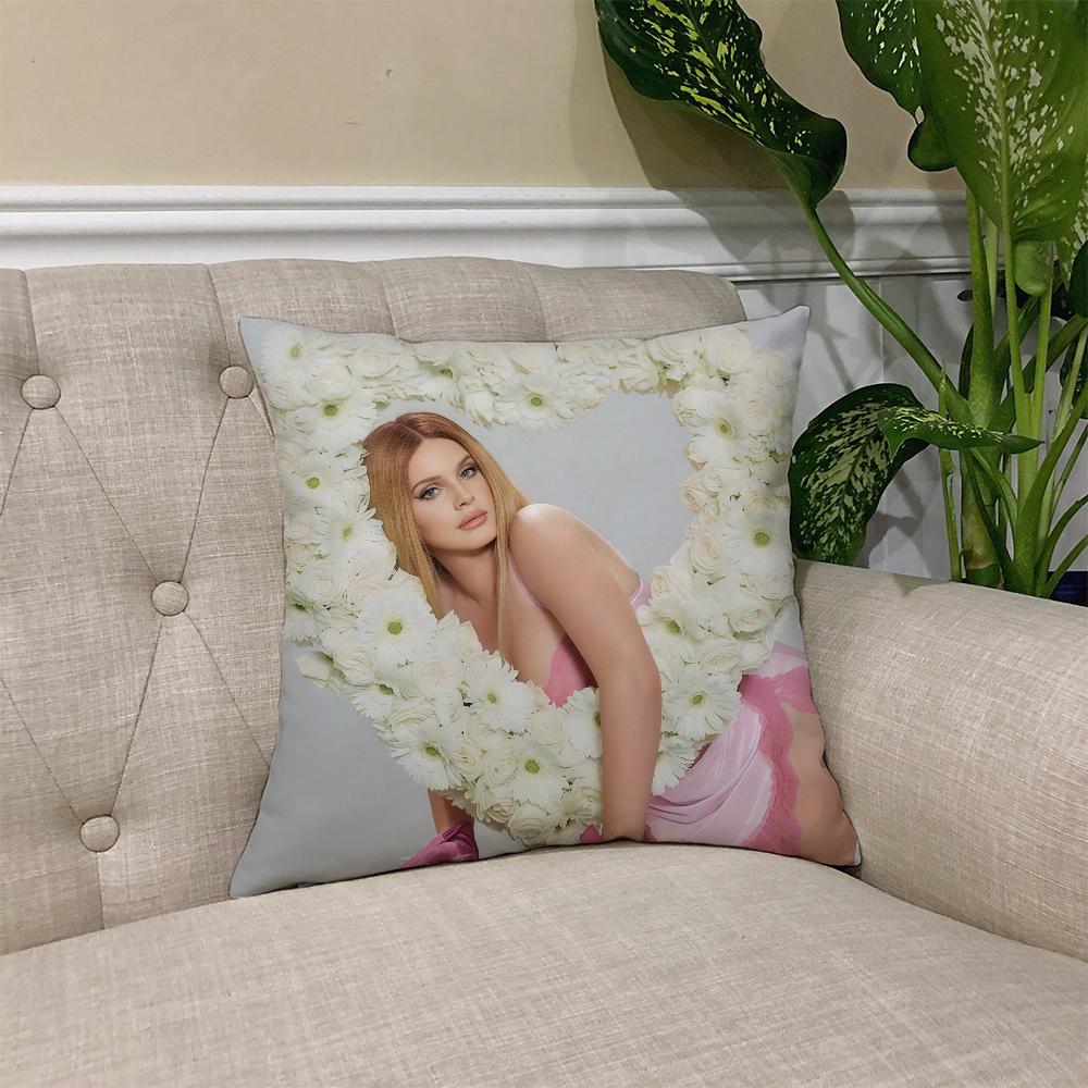 L-Lana Singer D-Del R-Rey cushion cover Square Sofa Cushion Cover Casual Skin-Friendly Comfortable Pillow Cover