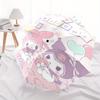 My Melody & Kuromi's Party Cartoon Cartoon Umbrella, Portable 3-Fold Compact Umbrella, Suitable for Camping, Hiking and Travel, Ideal Easter Birthday