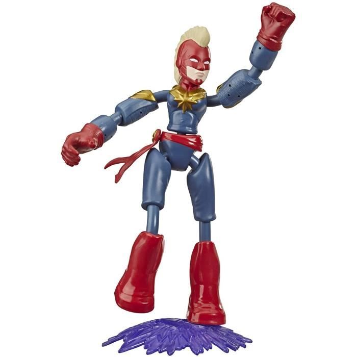 Figurine Captain Marvel Bend &amp; Flex - MARVEL - Figurines 15 cm - Rouge - Mixte - Extérieur