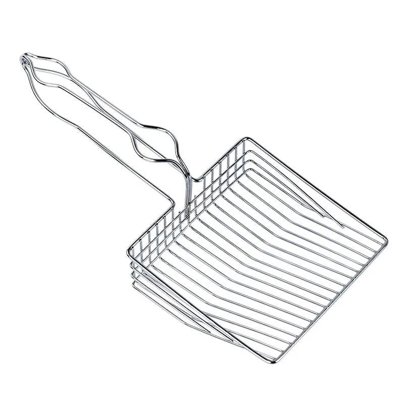 Cat Litter Shovel Wood Handle Metal Scooper with Hook Portable Stainless Steel Sifting Kitten Toilet Cleaning Tool Pet Products