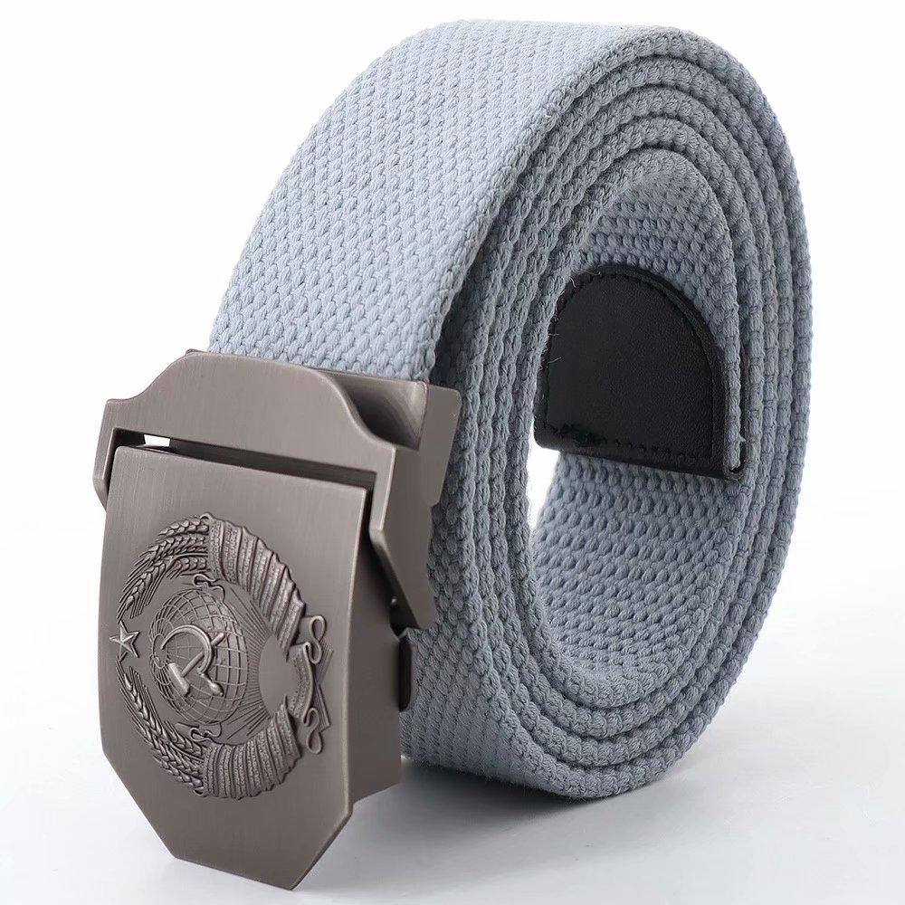 Men & Women Belt 3D Soviet National Emblem Canvas Belt Soviet CCCP Memory Military Tactical Belt