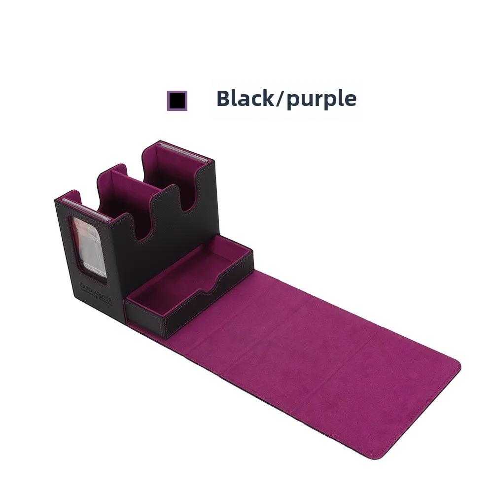 3in1 Deck Box Sports Card Storage Box Fits 200+ Single Sleeved Card Deck Case for MTG TCG CCG Cards with 4 Dividers 2 Toploaders